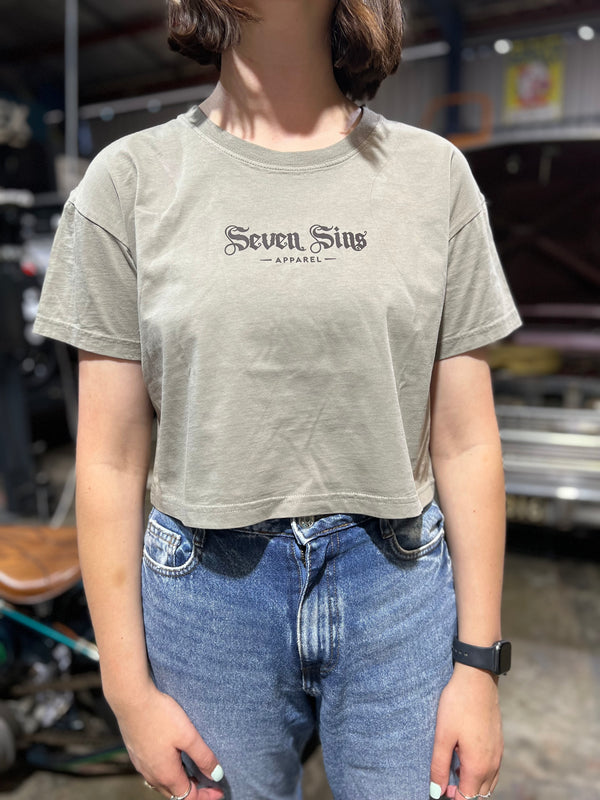 “Seven Sins” Faded Crop Tee