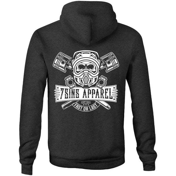 MX Skull - AS Colour Stencil - Pocket Hoodie Sweatshirt