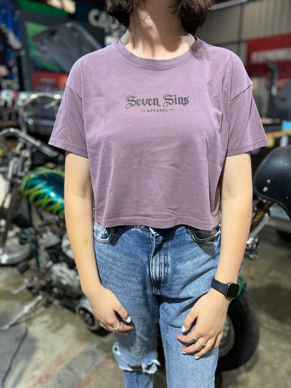 “Seven Sins” Faded Crop Tee