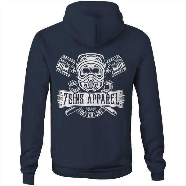 MX Skull - AS Colour Stencil - Pocket Hoodie Sweatshirt