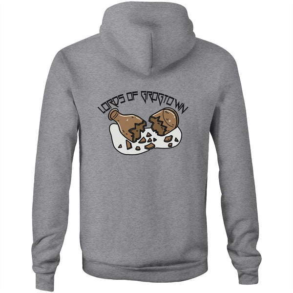 Lords of Grogtown “Bottle” Black logo AS Colour Stencil - Pocket Hoodie Sweatshirt