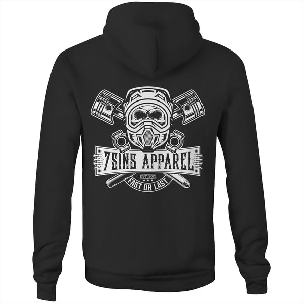 MX Skull - AS Colour Stencil - Pocket Hoodie Sweatshirt