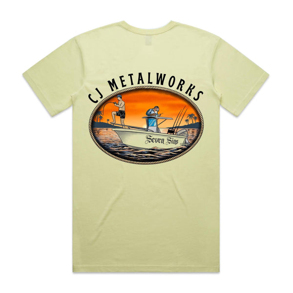 Men’s “CJ Metalworks” - Light coloured- AS Colour Staple Tee