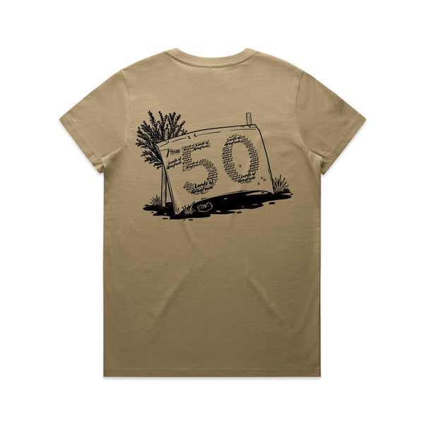 Lords of Grogtown - “Fifty years of Finke” - AS Colour Women's Maple Tee - Black Logo