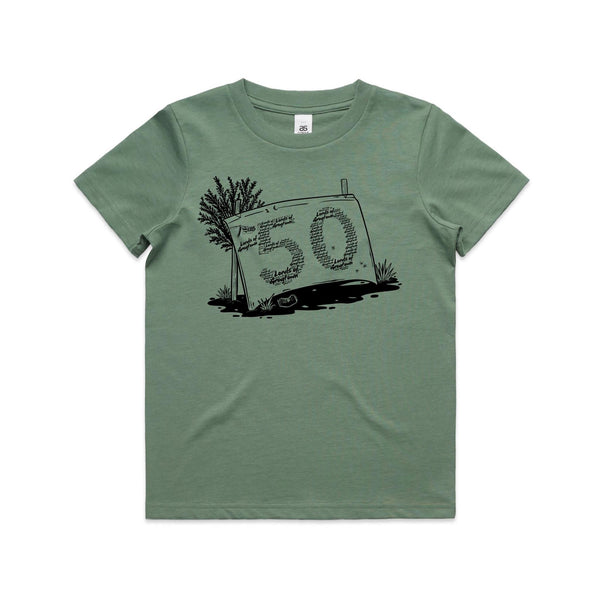 Lords of Grogtown - “Fifty years of Finke” - AS Colour - Youth Staple Tee - Black logo