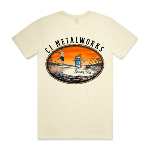 Men’s “CJ Metalworks” - Light coloured- AS Colour Staple Tee
