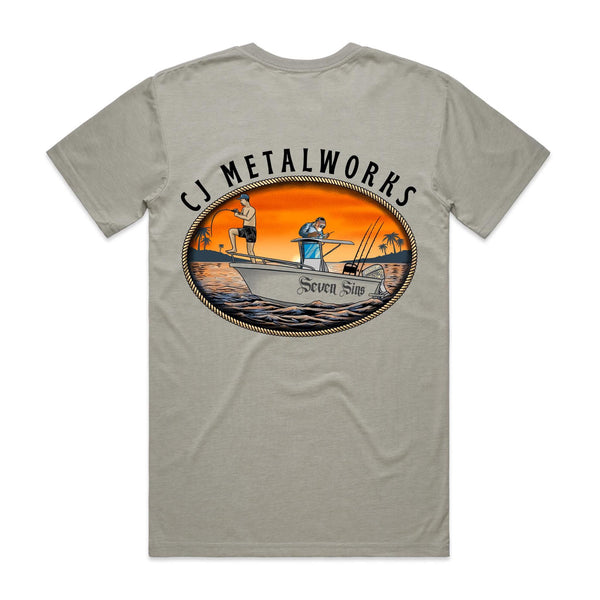 Men’s “CJ Metalworks” - Light coloured- AS Colour Staple Tee