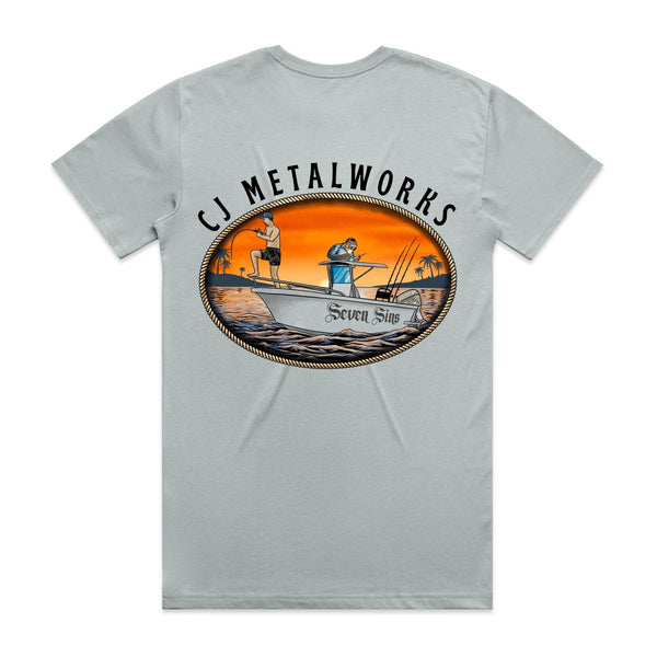 Men’s “CJ Metalworks” - Light coloured- AS Colour Staple Tee