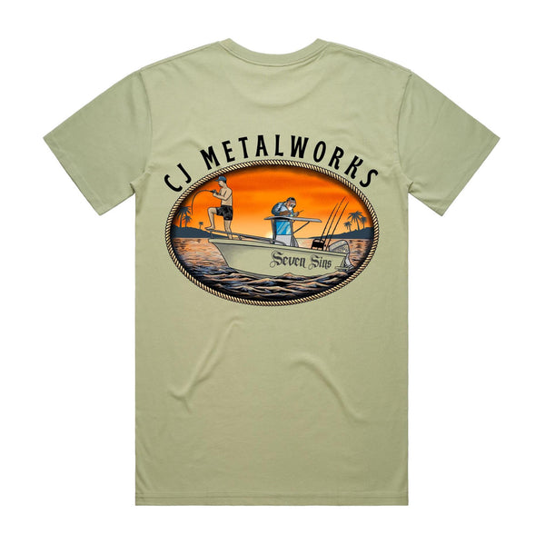 Men’s “CJ Metalworks” - Light coloured- AS Colour Staple Tee