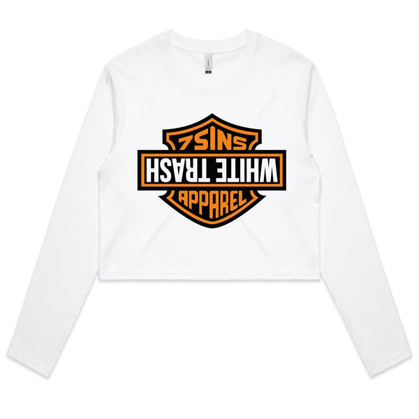Women's “Tommy Lee” (dark logo) Long Sleeve Crop Tee
