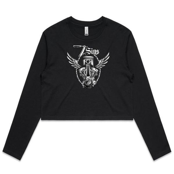 Women's "OG Panhead" Long Sleeve Crop Tee