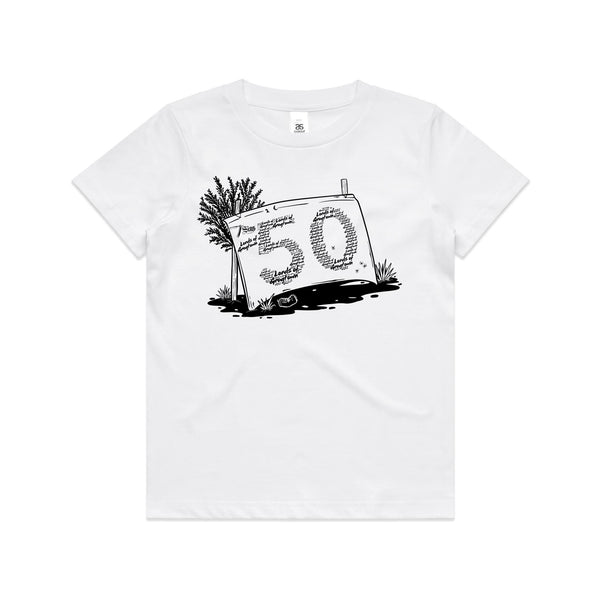 Lords of Grogtown - “Fifty years of Finke” - AS Colour - Youth Staple Tee - Black logo