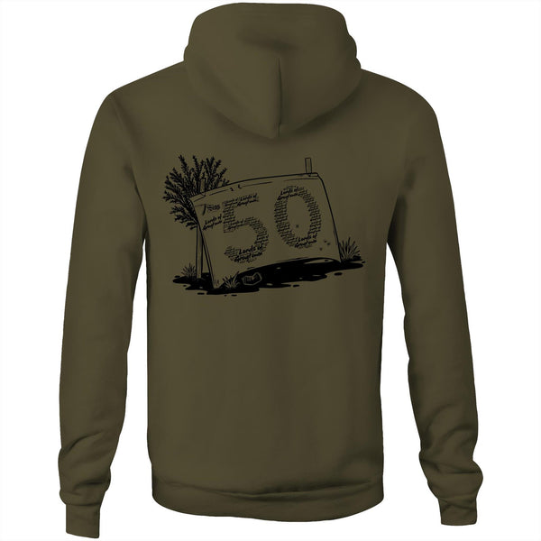 Lords of Grogtown - “Fifty years of Finke” - AS Colour - Stencil Hood - Black logo