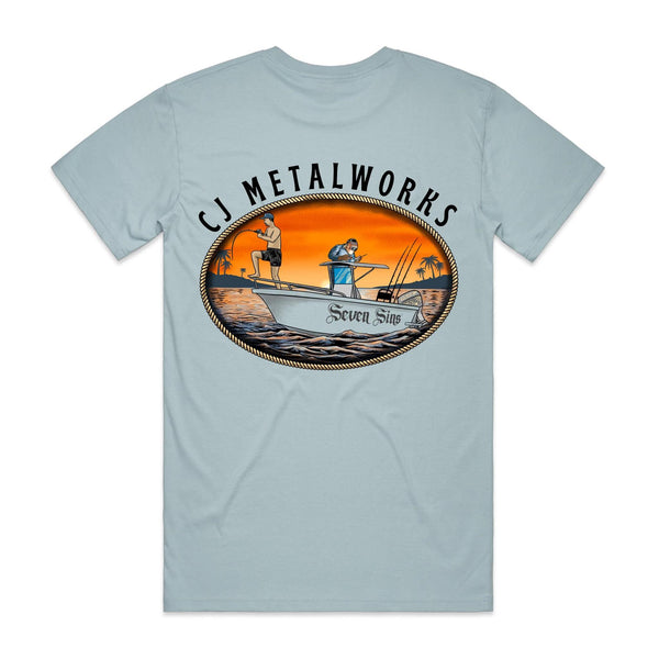 Men’s “CJ Metalworks” - Light coloured- AS Colour Staple Tee