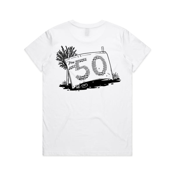 Lords of Grogtown - “Fifty years of Finke” - AS Colour Women's Maple Tee - Black Logo