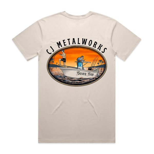 Men’s “CJ Metalworks” - Light coloured- AS Colour Staple Tee